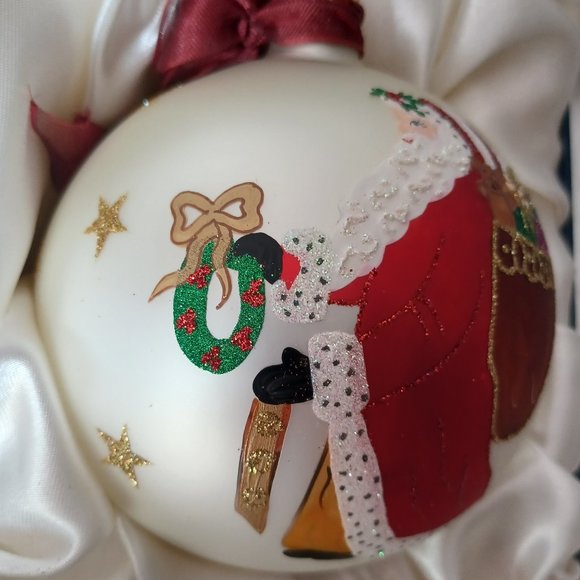 Collectors Series Large Beaded Glass Santa Clause Ornament. Hand Made in Poland. - Picture 6 of 12